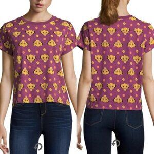 Disney X The Lion King | Mauve Simba Print Cropped Tee | Size Small